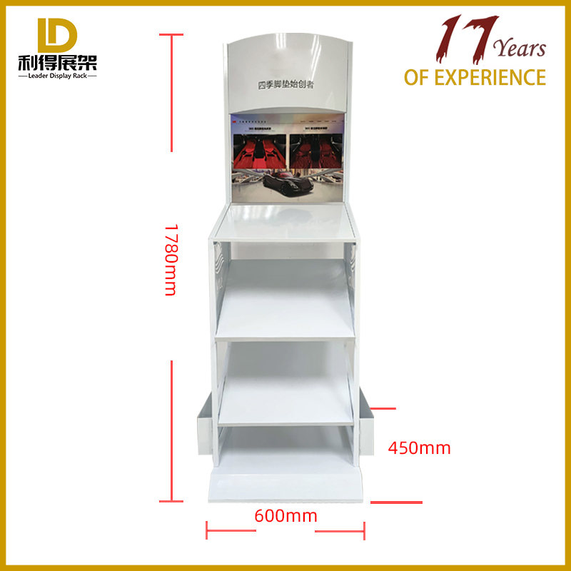 高品質の重金属 4 層フットパッドディスプレイスタンド